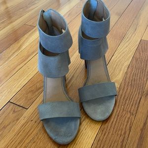 Gray high heel sandal